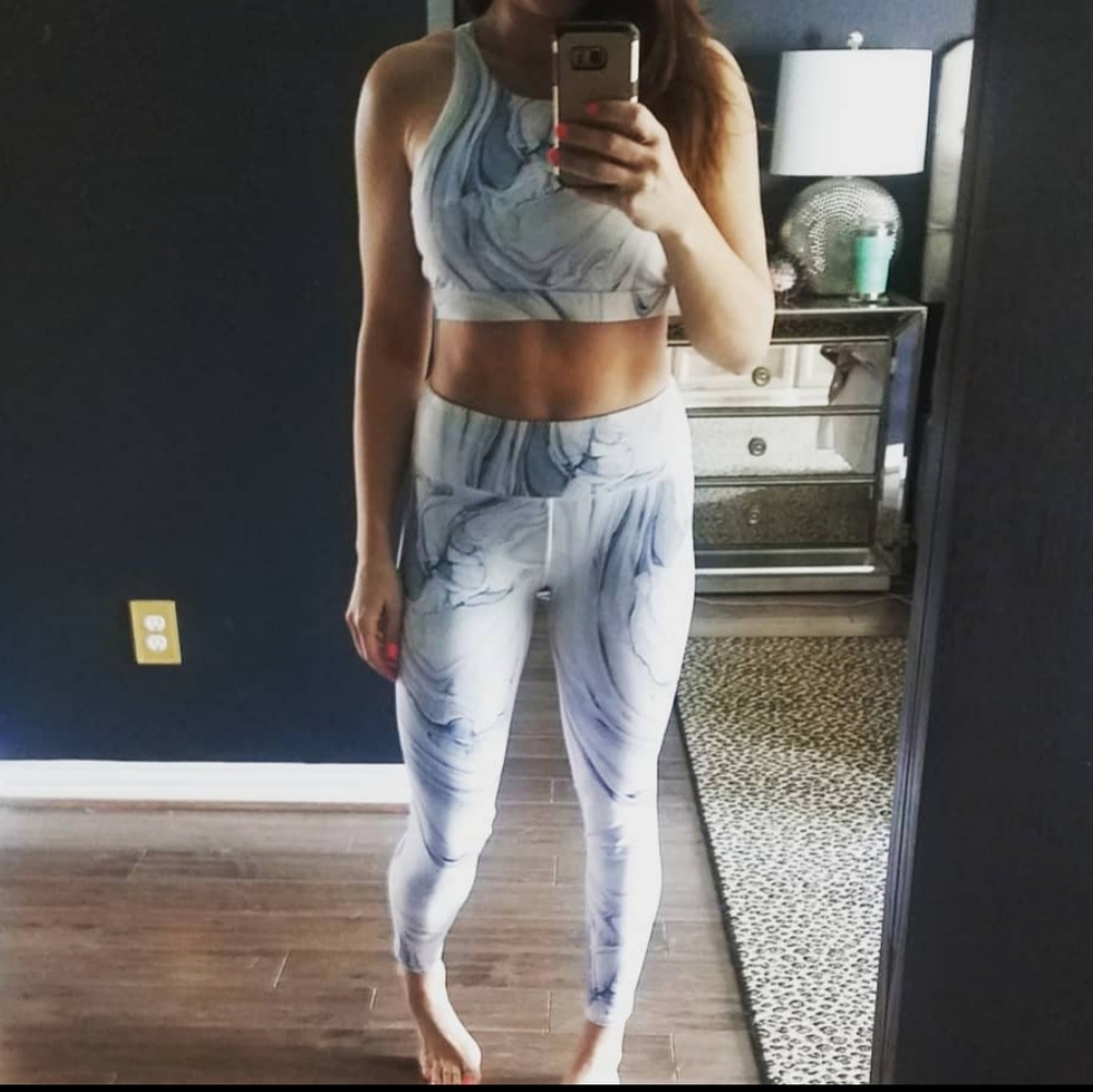 Lunair blue marble workout set